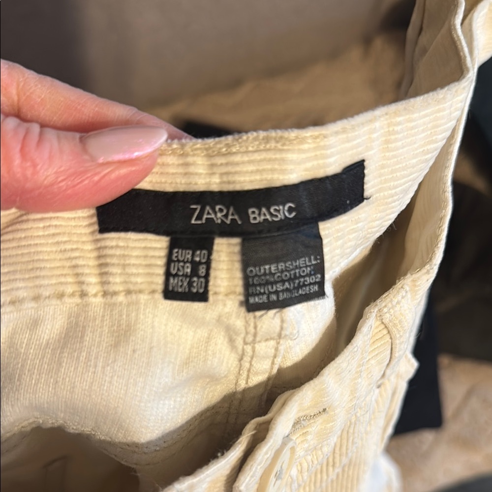 Zara Basic Cream Boot Cut Pants